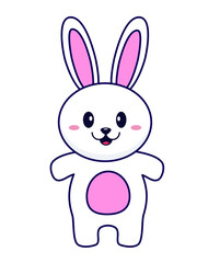 Rabbit vector illustration isolated on white background. Cartoon bunny vector.