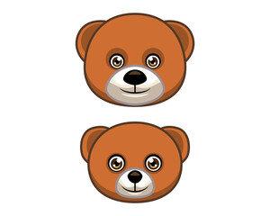 cute bear head cartoon logo