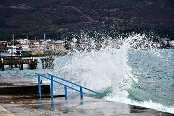 Splashing water at he lake of Ohrid