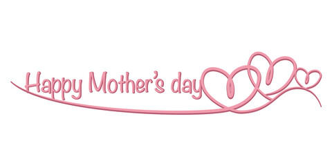 Mother's day concept. Decorative Happy Mother's day text. Mother's day decoration illustration. typography. Vector illustration. 母の日イラスト、母の日デザイン、母の日デコレーション