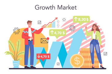Market growth concept. Business progress. Company expansion,