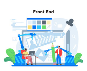 Frontend development concept. Website interface design improvement.