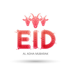 Eid Al Adha greeting card for the Muslim community festival celebration.