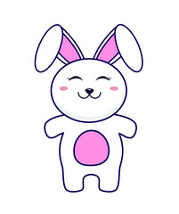 Rabbit vector illustration isolated on white background. Cartoon bunny vector.