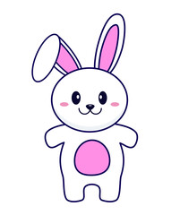 Rabbit vector illustration isolated on white background. Cartoon bunny vector.
