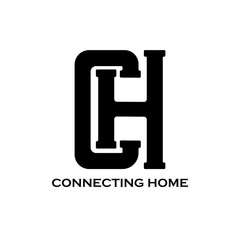 CH design logo business. connecting home illustration business real estate