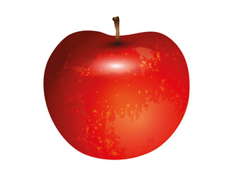 realistisch gestalteter leuchtend roter Apfel