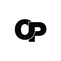 Letter OP simple logo design vector