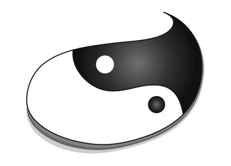 Yin und Yang als schwungvolle Tropfenform