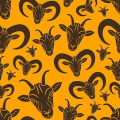 Obraz premium Seamless pattern of goat face.