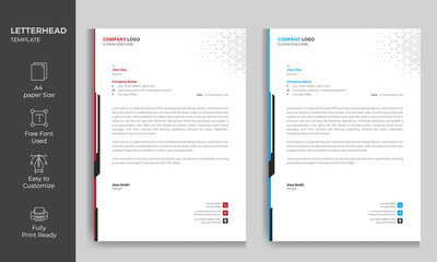 Letterhead Template With 2 color Variations . Clean Simple Letterhead Design 