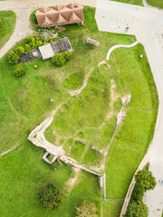 Ruins of the Rezekne castle hill, Latvia. Captured from above.