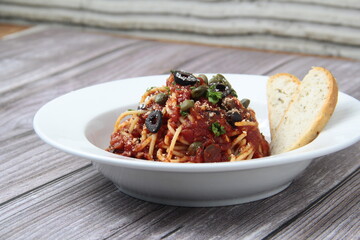 Freshly cooked Italian food pasta