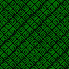 Seamless Green Rhombus Tile. Vector Diagonal Green Tile Pattern. Vector Green Seamless Tile.