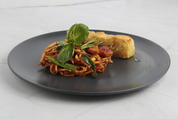 Freshly cooked Italian food pasta