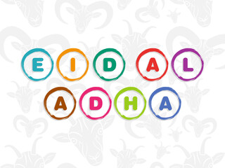 Eid Al Adha greeting card for the Muslim community festival celebration.