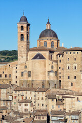 Fototapeta na wymiar View of the city with the Cathedral, Urbino, District of Pesaro and Urbino, Marches, Italy, Europe