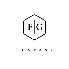 initial FG logo design vector
