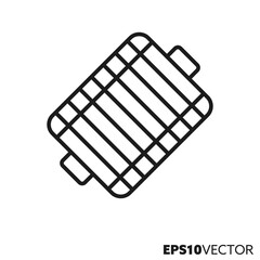 Rectangular grill grate line icon. Outline symbol of BBQ and grilling equipment. Grill grid flat vector illustration.