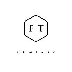 initial FT logo design vector