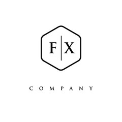 initial FX logo design vector