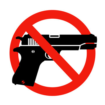 Gun violence awareness stop sign icon. Clipart image isolated on white background