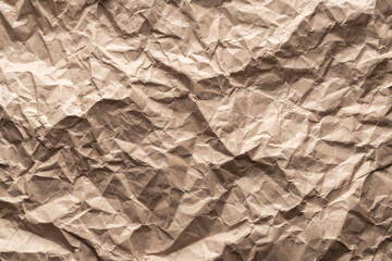 background-brown packaging paper crumpled. blank copy space background
