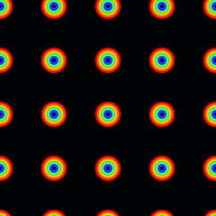Seamless pattern with rainbow circles
