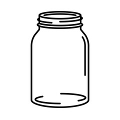 Empty Jar line icon. Clipart image isolated on white background