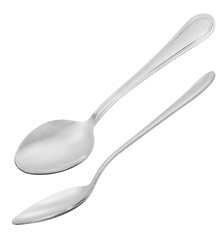metal spoons isolated on white.