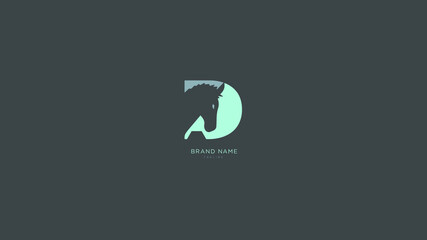 Alphabet letter Initial D, DD horse logo vector design, minimal, innovative, creative, symbol, sign, monogram, template, logotype, concept, branding for premium business typeface, startup, company etc