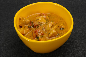 Traditional thai curry chicken soup