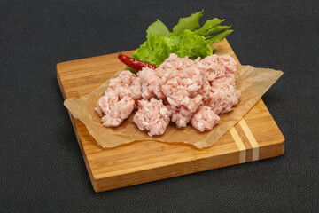 Homemade pork minced meat for cooking