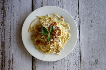 Freshly cooked Italian food pasta