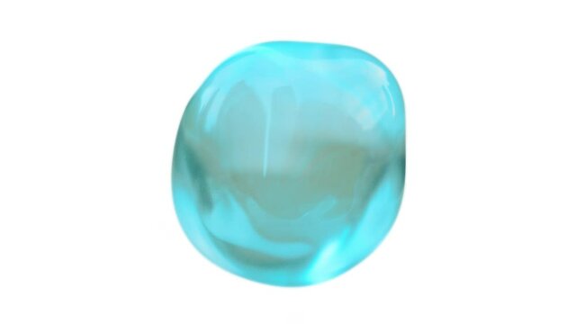 Water Drop with Alpha Channel on withe background. 3d render water blob animation. Liquid sphere animation. Looped Background, 4K resolution.