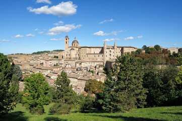Obraz premium View of the city of Urbino, District of Pesaro and Urbino, Marches, Italy, Europe