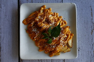 Freshly cooked Italian food pasta