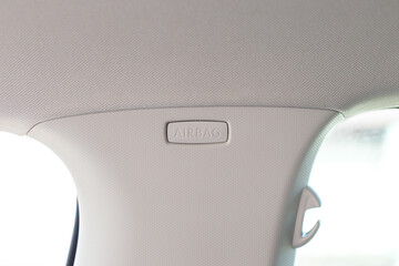 side airbag lettering in the car