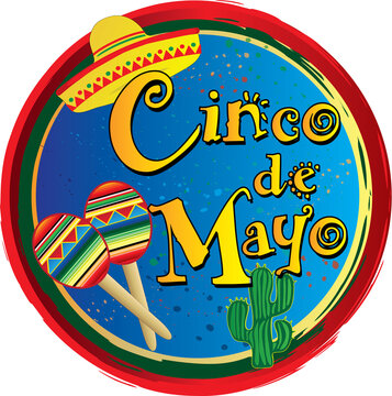 Cinco de Mayo circle logo clip art