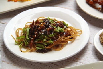 Freshly cooked Italian food pasta