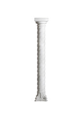 photo one vertical high white column on white background