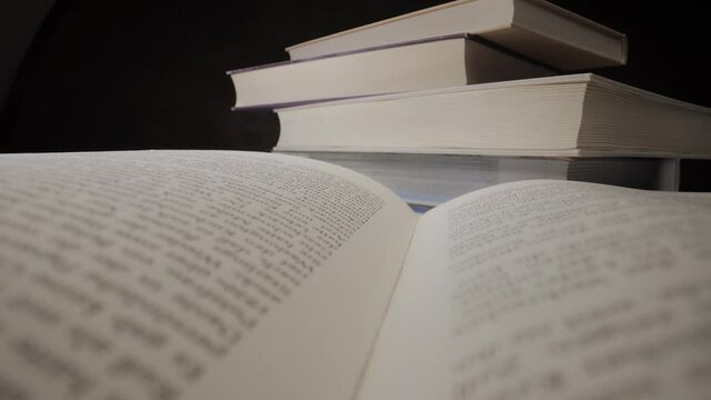 macro shot over the pages of a book - studio photography