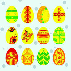 set of easter eggs