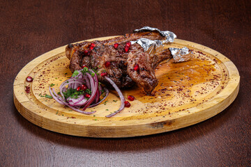Delicous grilled lamb chop with bone