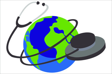 stethoscope and earth 