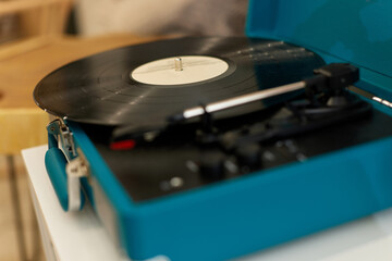 vintage record player. the old vinyl record