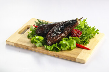 Tasty baked whole two eggplant