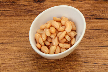 White beans kidney in the bowl