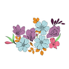 Botanical, floral set. Botanical flowers. Botanical bouquet. Vector illustration.