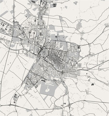 map of the city of Ferrara, Italy